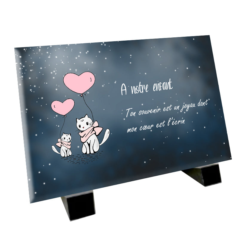Plaque souvenir chat personnalisée avec photo – hommage compagnon Métaphotoart