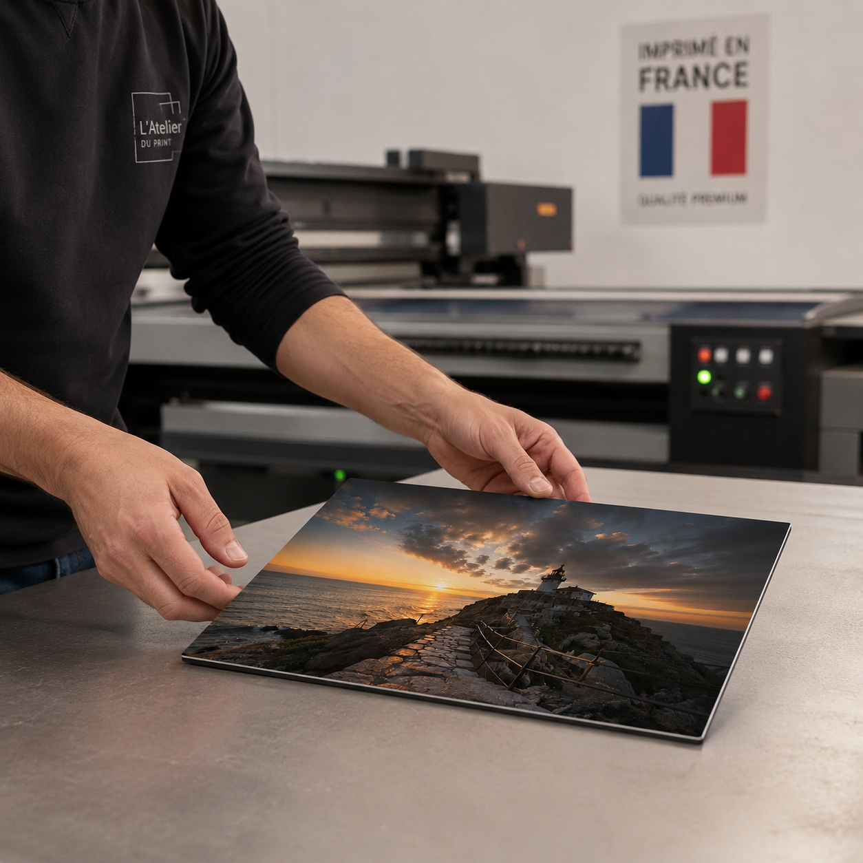 Fabrication française des plaques photo aluminium dans l'atelier Métaphotoart