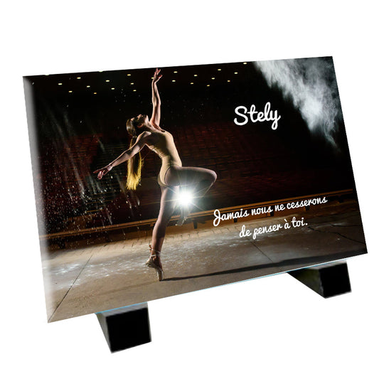 Plaque souvenir danseuse de ballet personnalisée avec photo – passion danse Métaphotoart