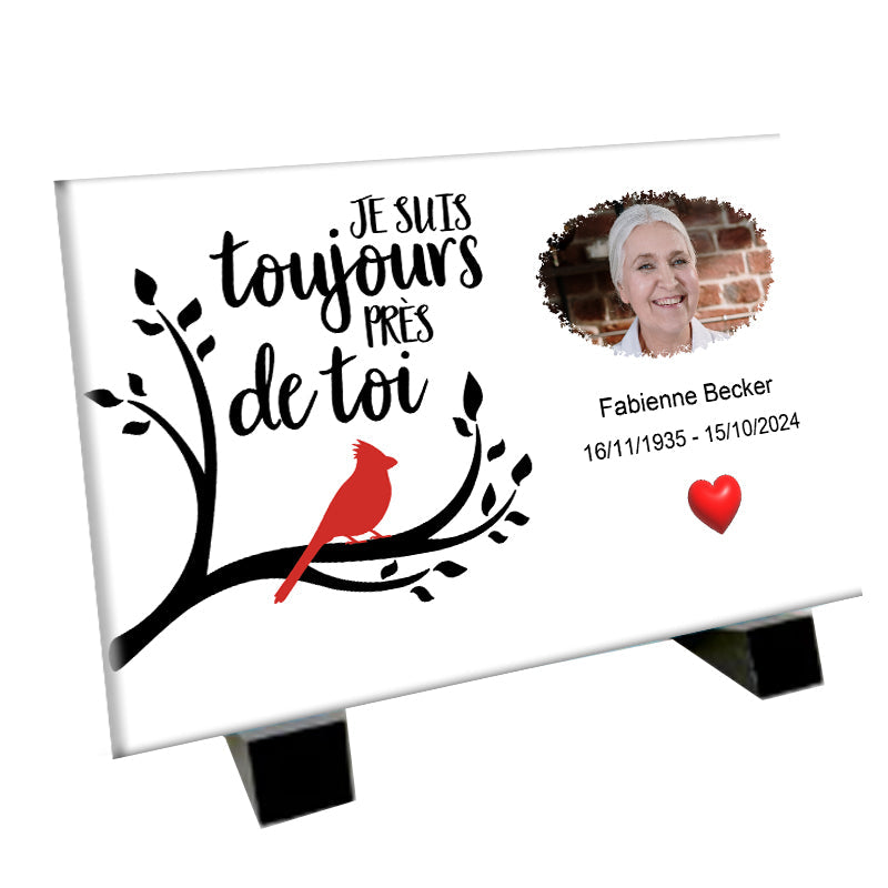 Plaque souvenir amour éternel personnalisée avec photo – hommage Métaphotoart