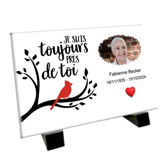 Plaque souvenir amour éternel personnalisée avec photo – hommage Métaphotoart
